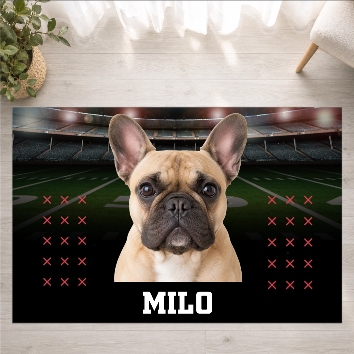 Friday Night Lights Personalized Dog Washable Rug