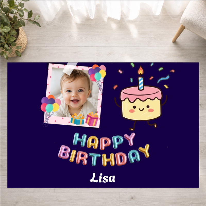 Birthday Wishes Personalized Kids Washable Rug