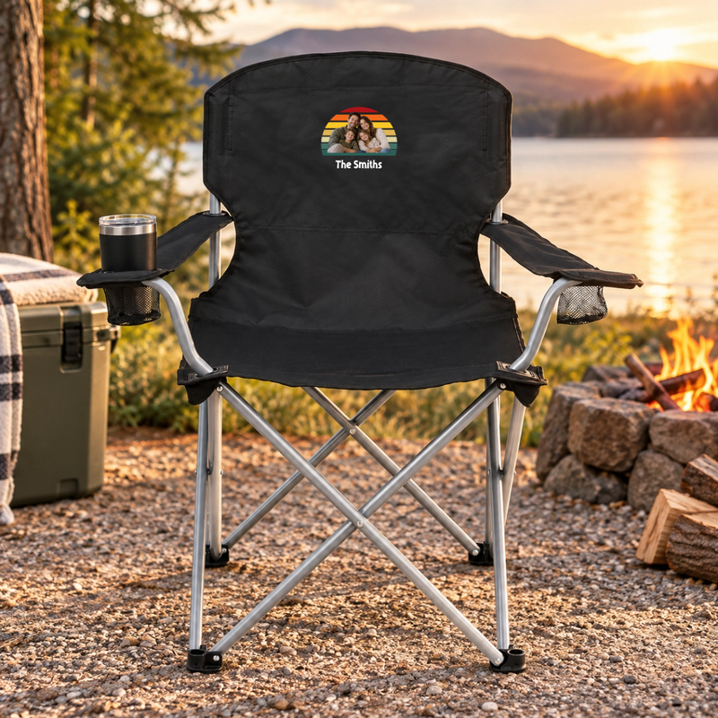 Happy Trails Personalized Couple Oversized Folding Chair
