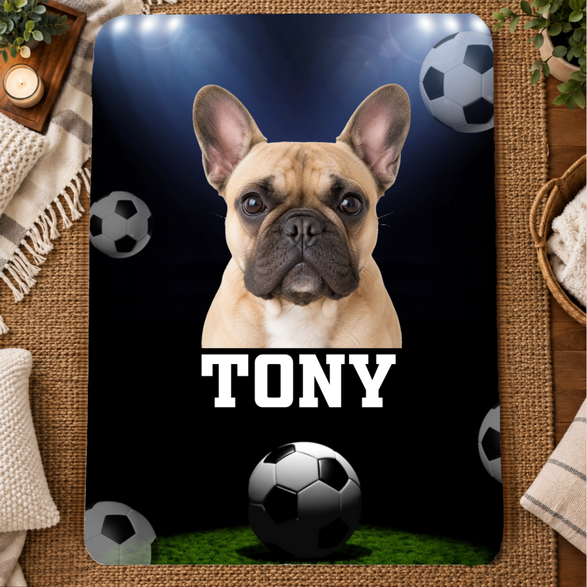 Game Day Glory Personalized Dog 60x80 Sherpa Blanket