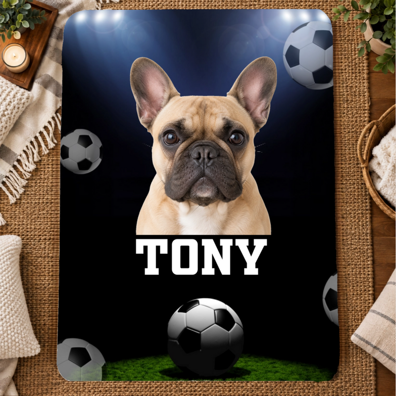 Game Day Glory Personalized Dog 60x80 Sherpa Blanket