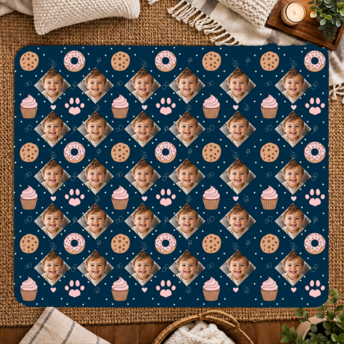 Paws & Pastry Personalized Kid 50x60 Sherpa Blanket