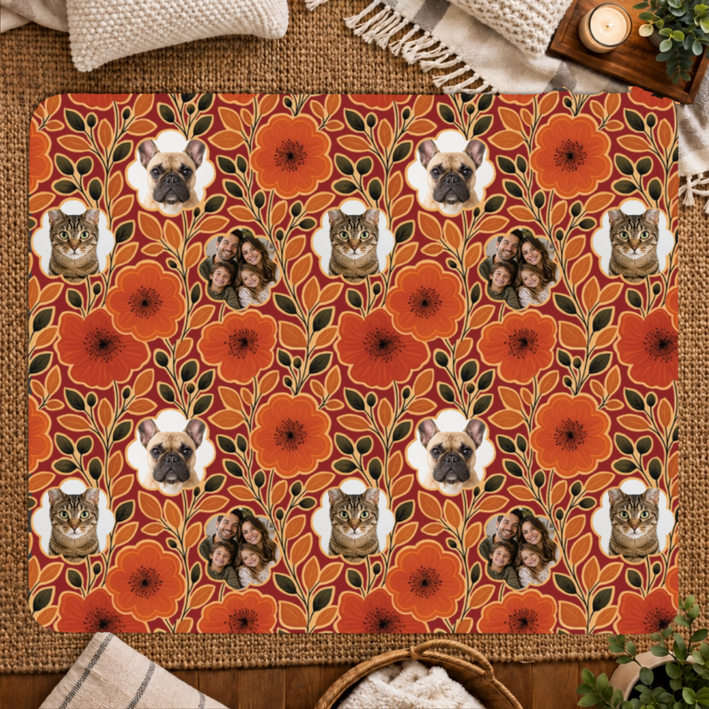 Amber Petal Radiance Personalized Family 50x60 Sherpa Blanket