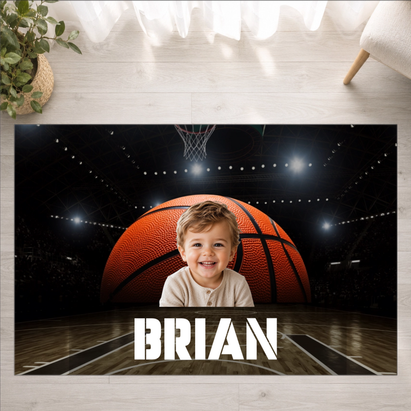 Center Court Personalized Kids Washable Rug
