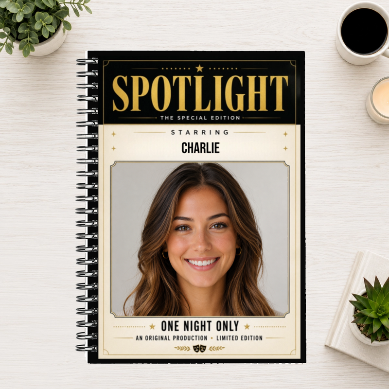 In the Spotlight Personalized 6"x8" Spiral Bound Notebook