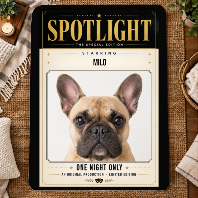 In the Spotlight Personalized Dog 60x80 Sherpa Blanket