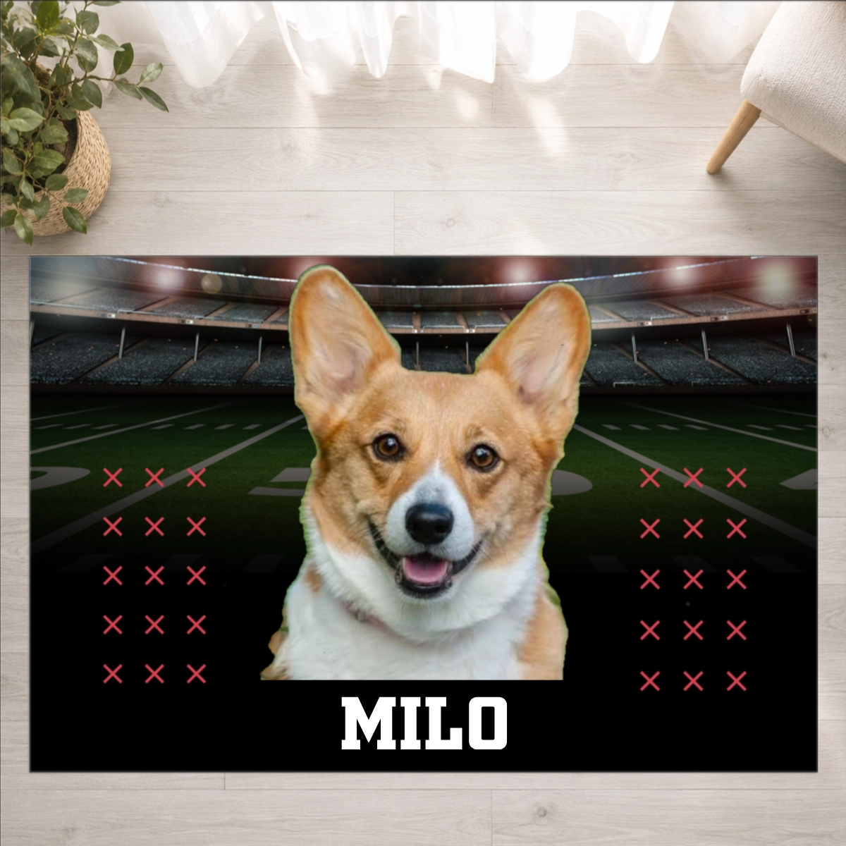 Friday Night Lights Personalized Dog Washable Rug