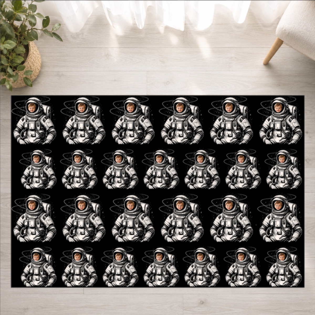 Out of This World Personalized Kids Washable Rug