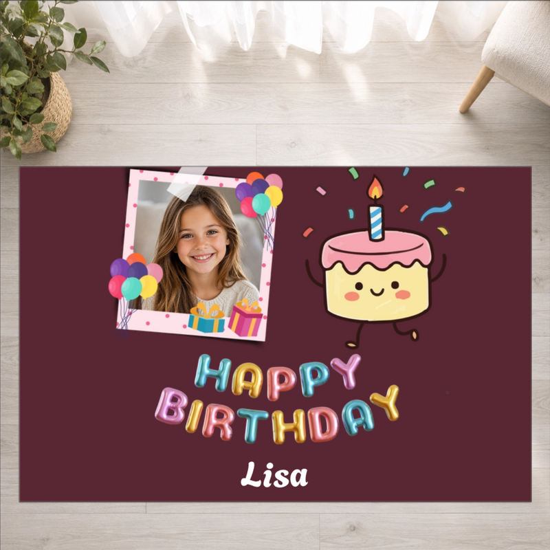 Birthday Wishes Personalized Kids Washable Rug