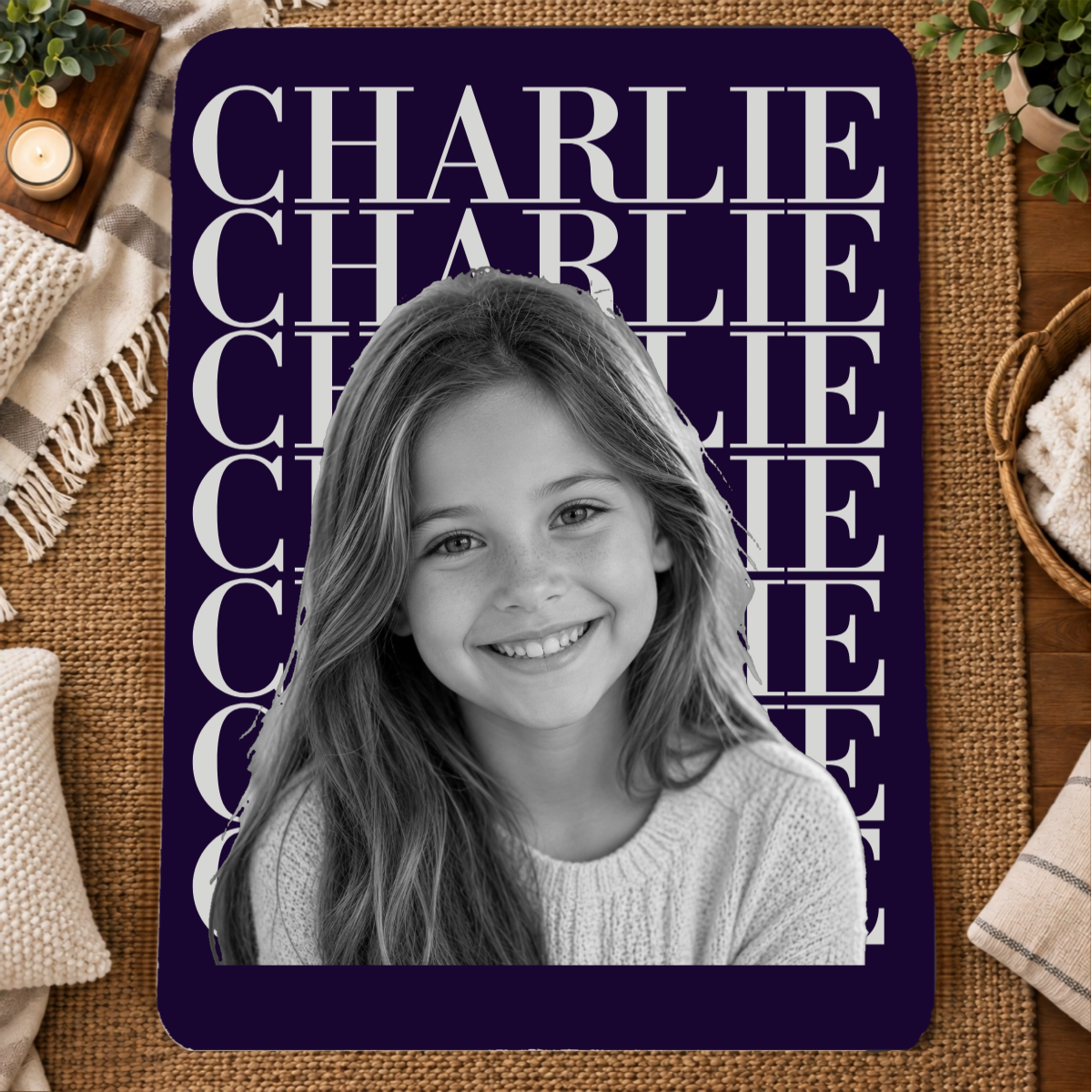 Headliner Personalized Kids 60x80 Sherpa Blanket