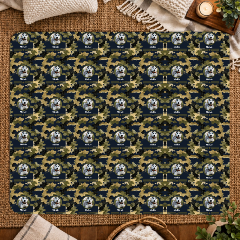 Heritage Camo Personalized Dog 50x60 Sherpa Blanket