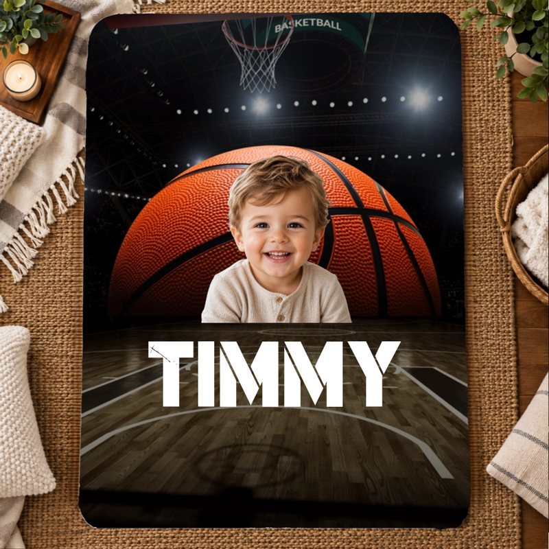 Center Court Personalized Kid 60x80 Sherpa Blanket