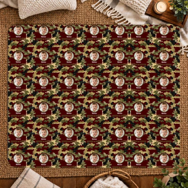 Heritage Camo Personalized Kid 50x60 Sherpa Blanket