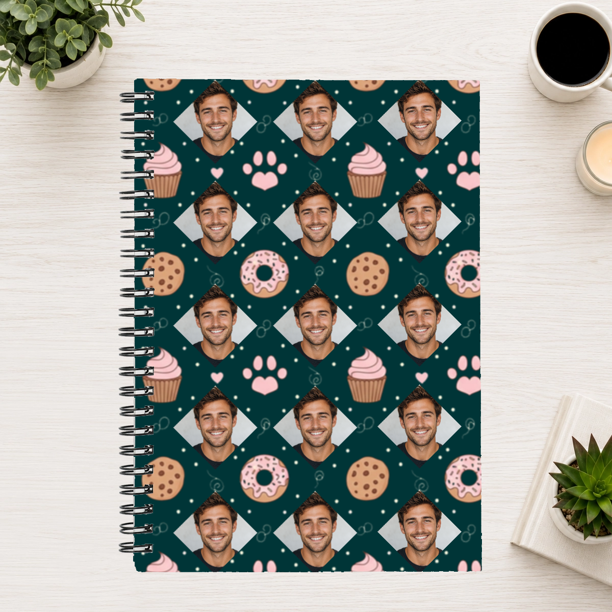 Paws & Pastry Personalized 6"x8" Spiral Bound Notebook