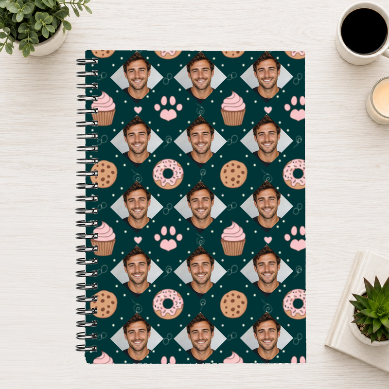 Paws & Pastry Personalized 6"x8" Spiral Bound Notebook
