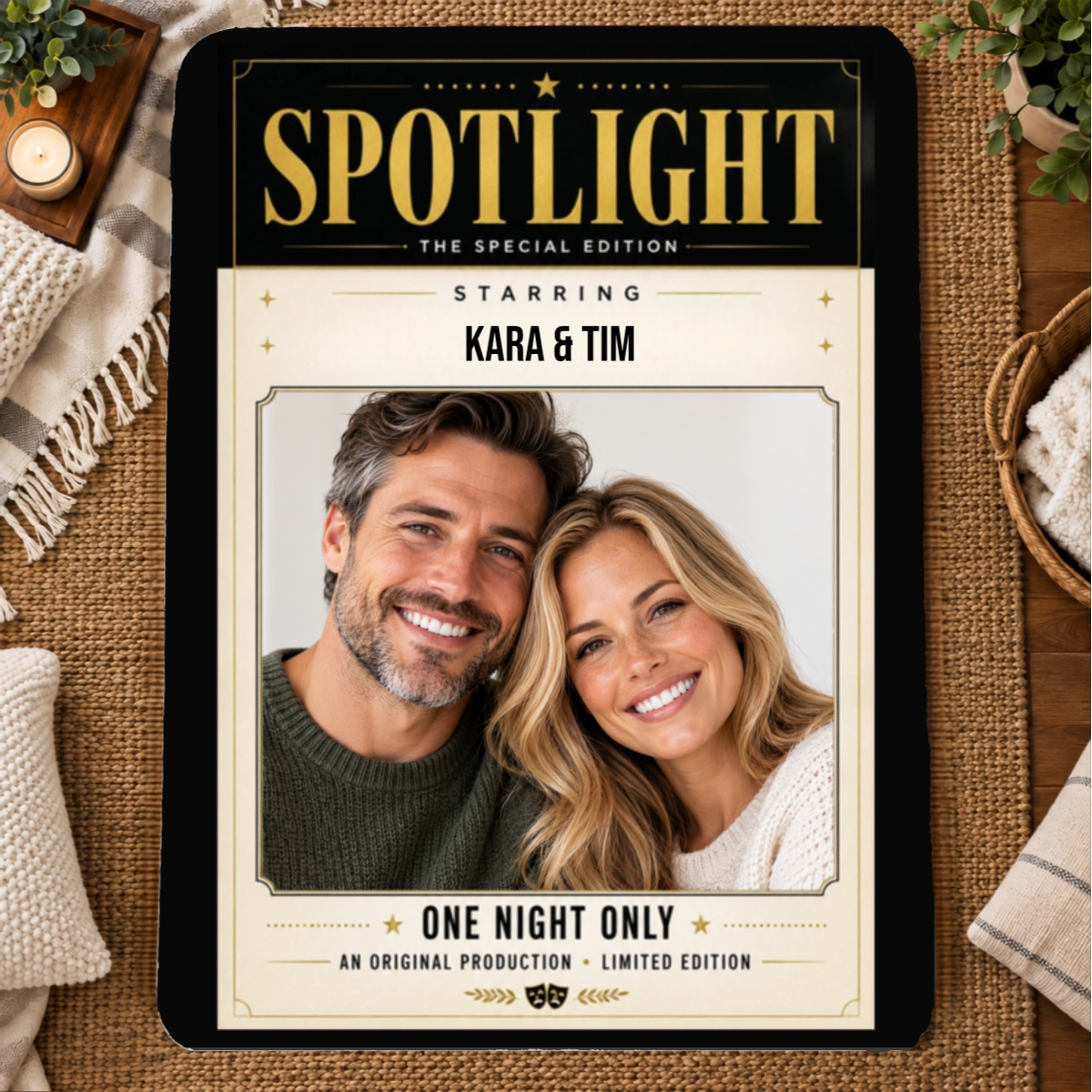In the Spotlight Personalized Couple 60x80 Sherpa Blanket