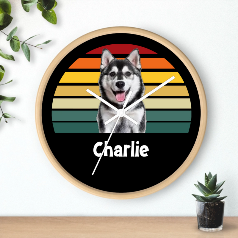 Happy Trails Personalized Dog Wall Clock