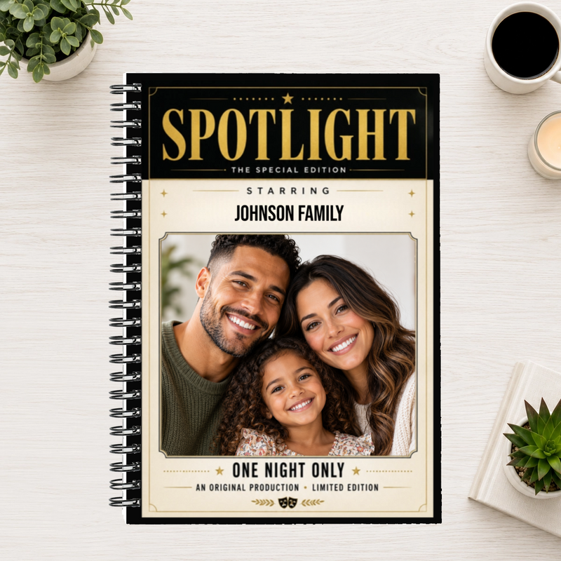 In the Spotlight Personalized Family 6"x8" Spiral Bound Notebook