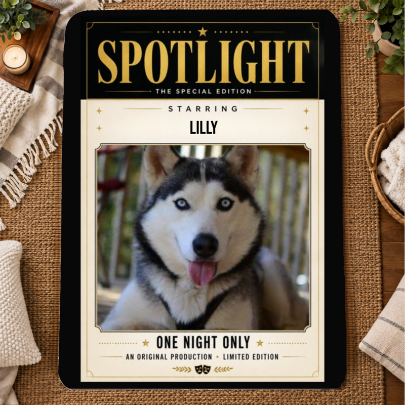 In the Spotlight Personalized Dog 60x80 Sherpa Blanket