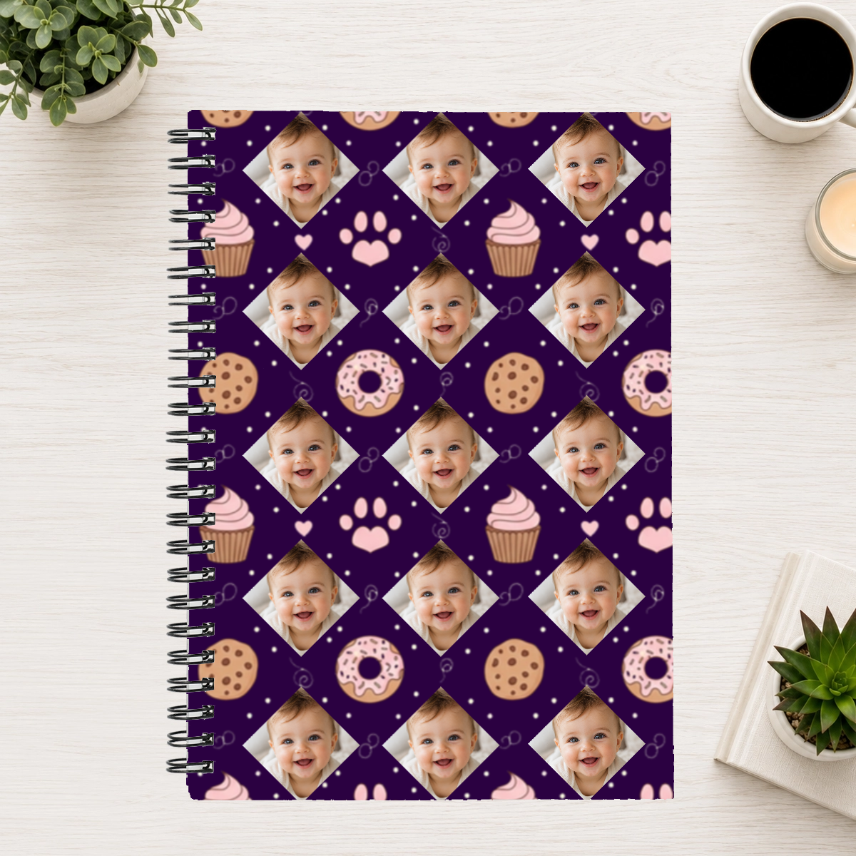 Paws & Pastry Personalized Kid 6"x8" Spiral Bound Notebook