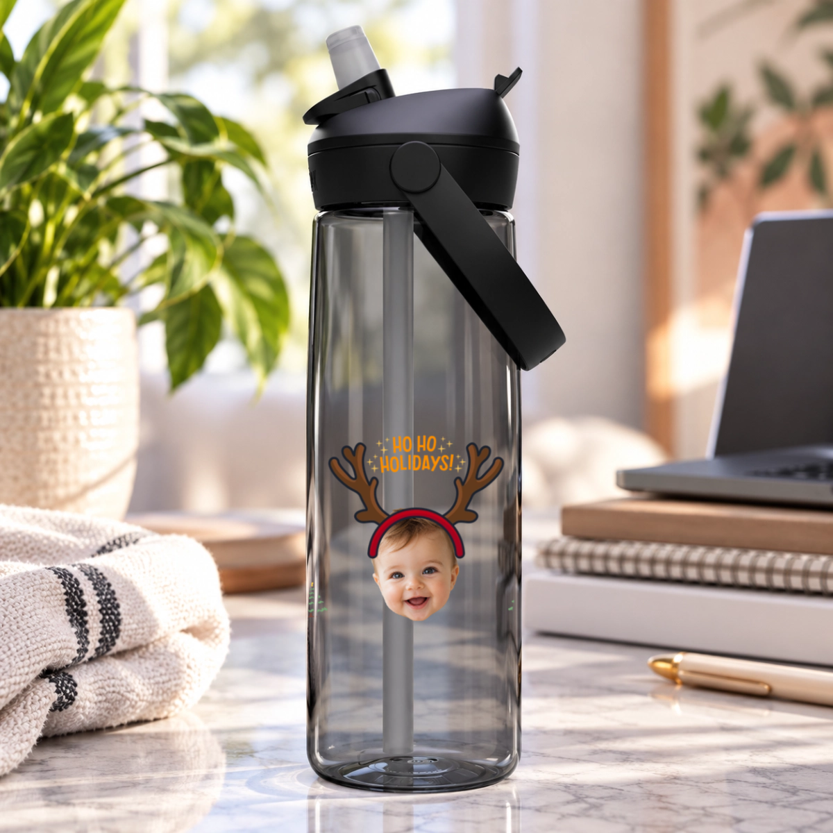 Ho Ho Holidays Personalized Kids CamelBak Thrive™ 25 oz Flip Straw Bottle with Tritan™ Renew