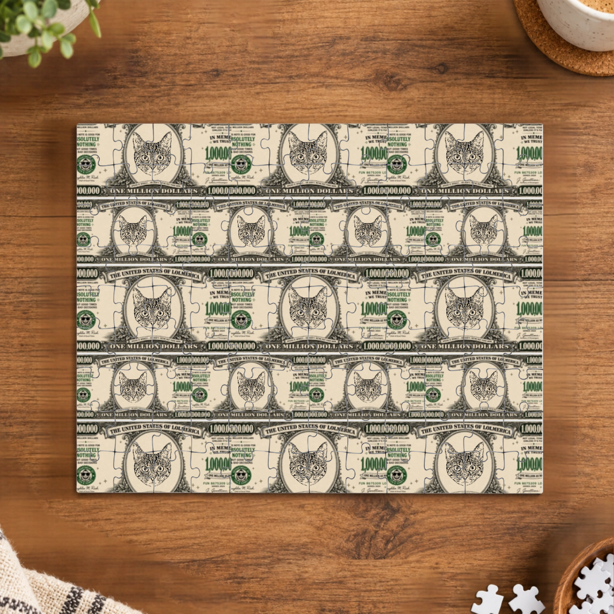 Worth A Million Bucks Cat Personalized Puzzle