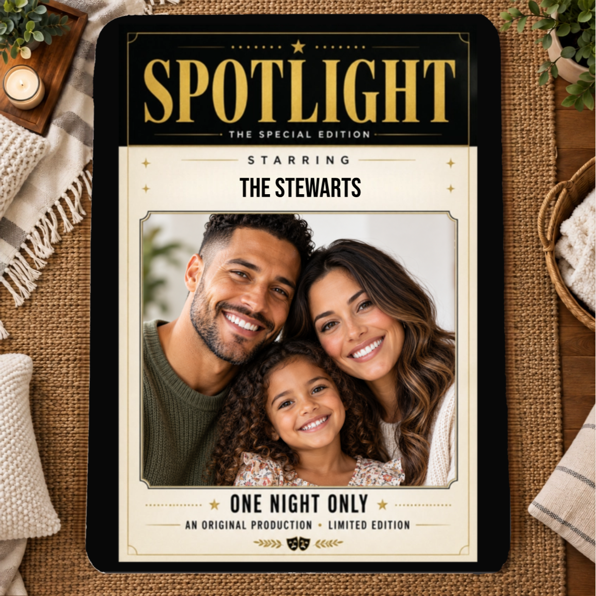 In the Spotlight Personalized Family 60x80 Sherpa Blanket