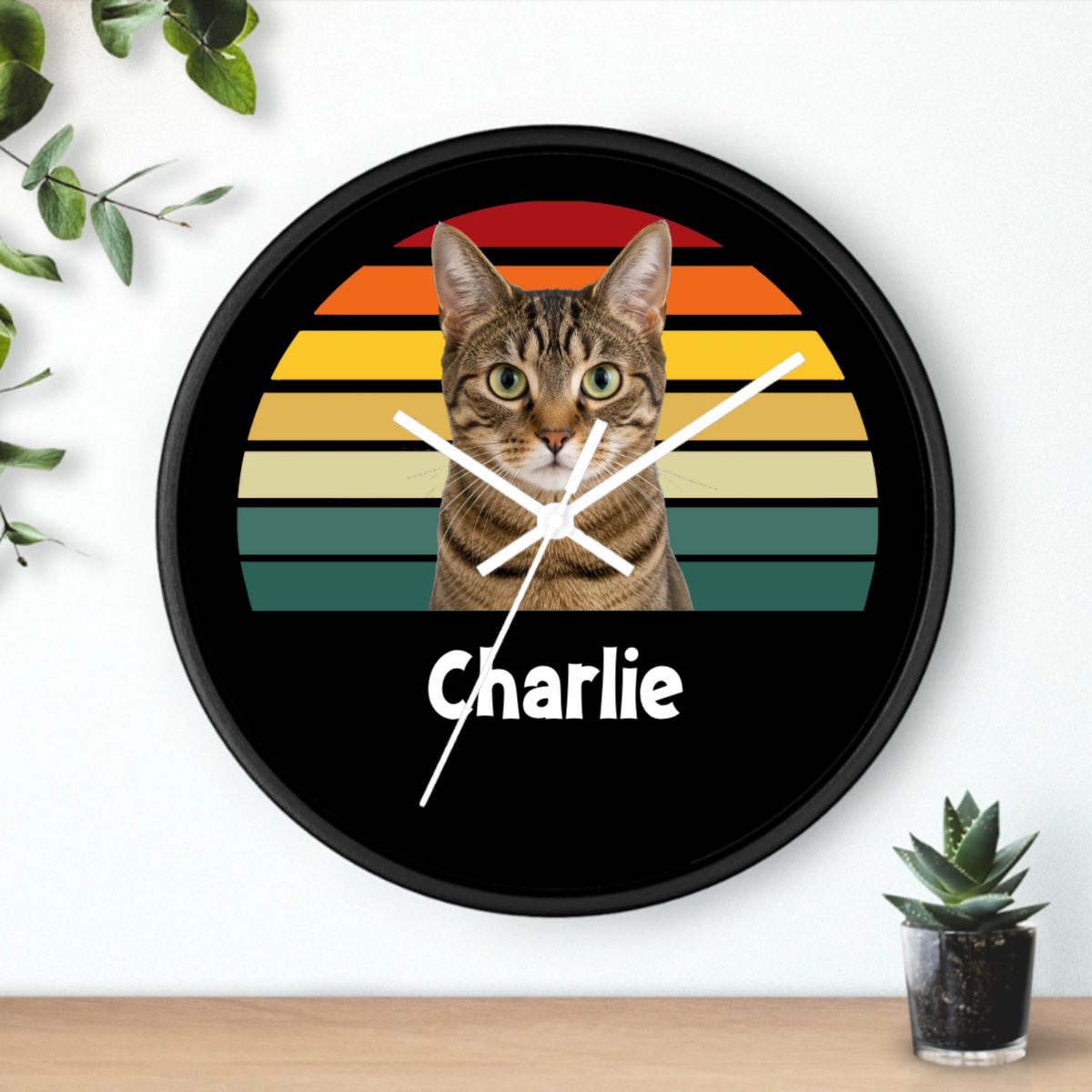 Happy Trails Personalized Cat Wall Clock