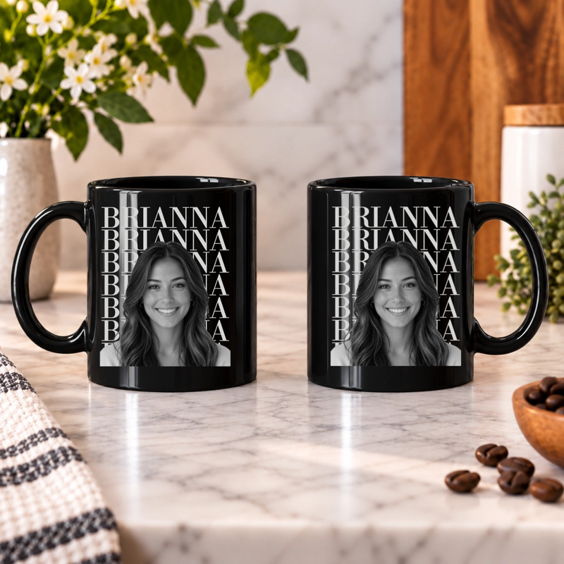 Headliner Personalized Black Ceramic Mug