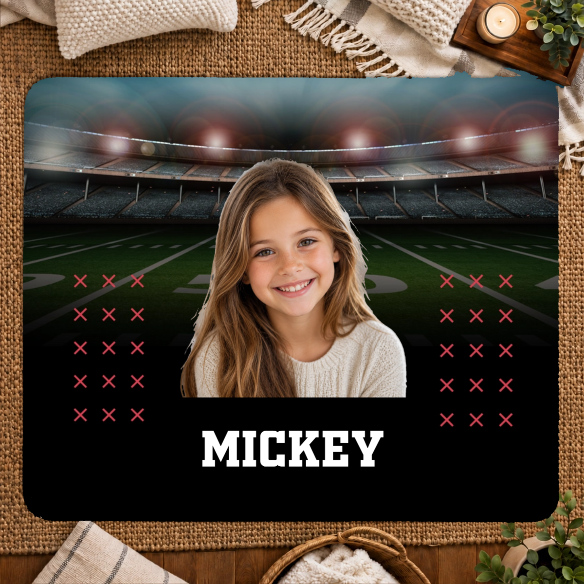 Friday Night Lights Personalized Kid 50x60 Sherpa Blanket