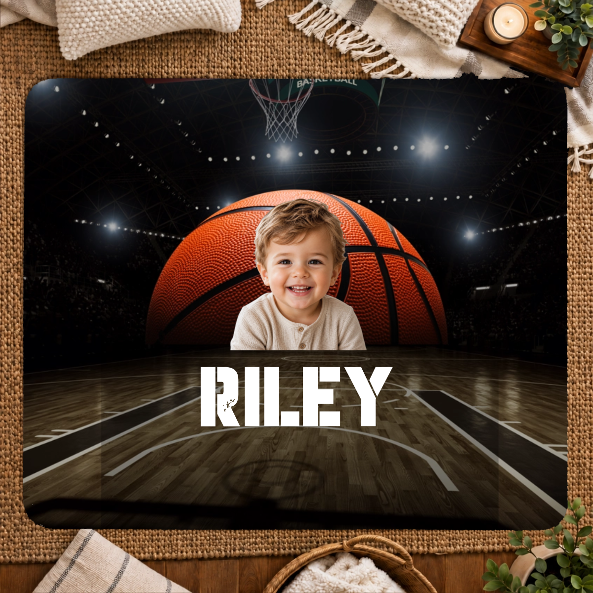 Center Court Personalized Kid 50x60 Sherpa Blanket