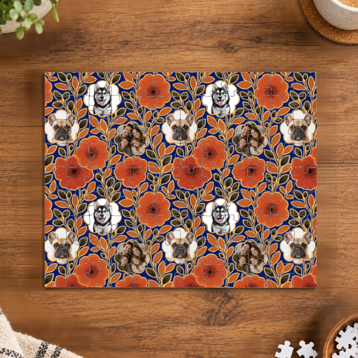Amber Petal Radiance Personalized Family Puzzle