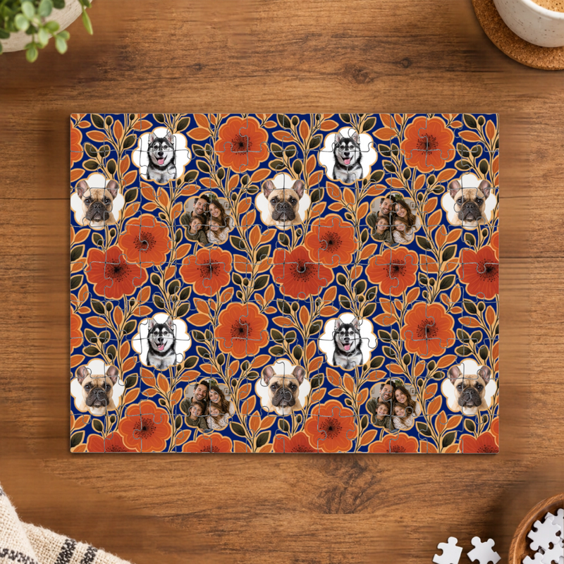 Amber Petal Radiance Personalized Family Puzzle