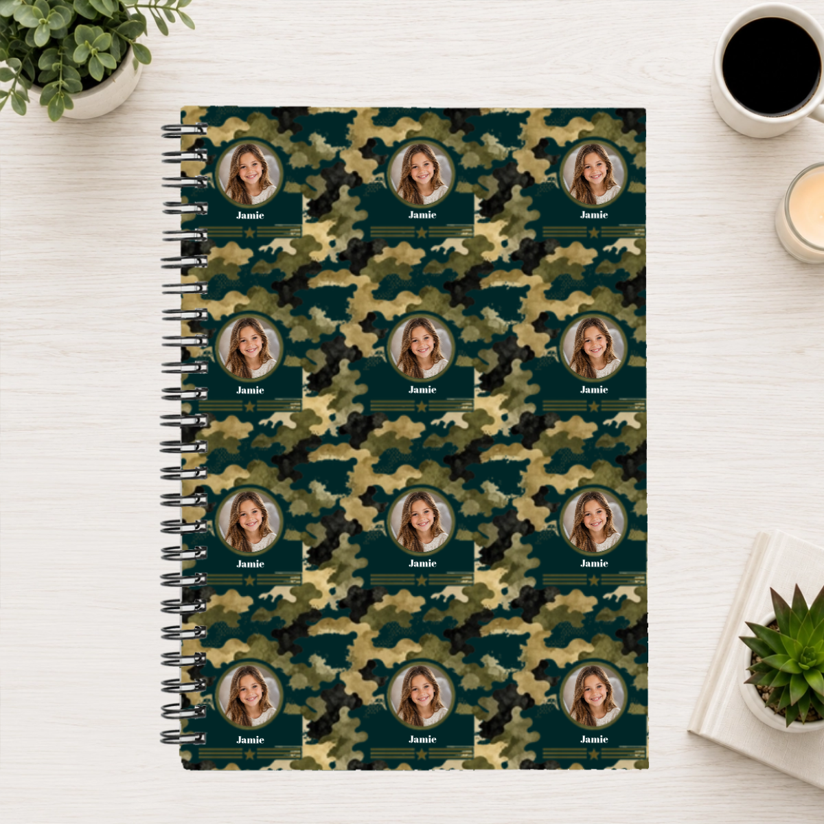 Heritage Camo Personalized Kid 6"x8" Spiral Bound Notebook