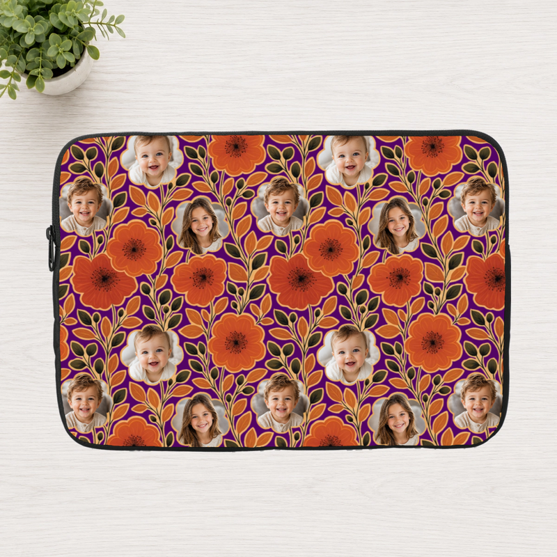 Amber Petal Radiance Personalized Kid Laptop Sleeve