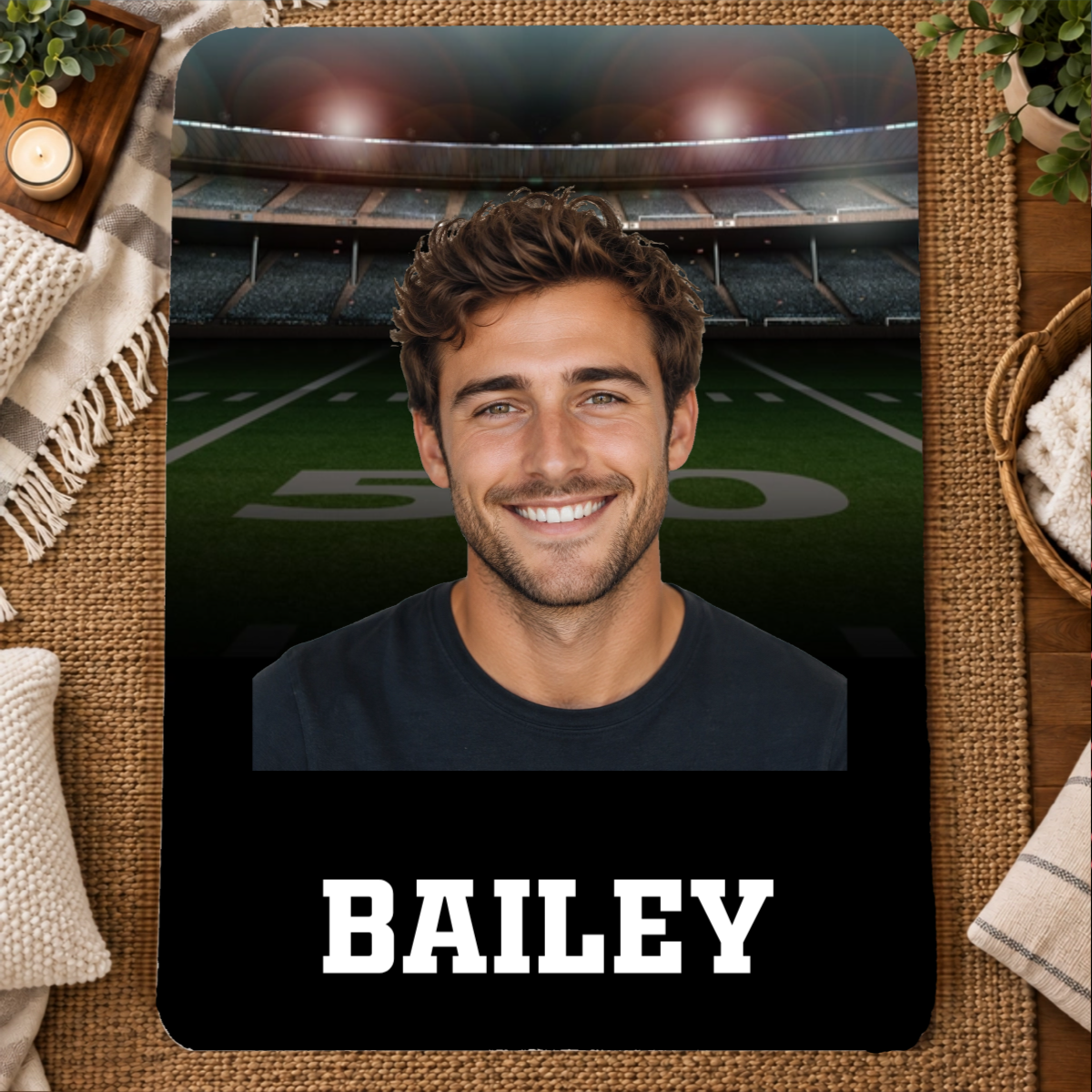Friday Night Lights Personalized 60x80 Sherpa Blanket
