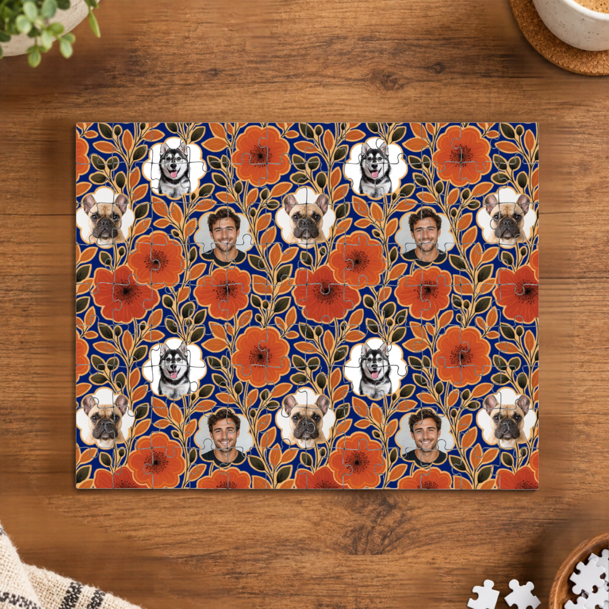 Amber Petal Radiance Personalized Puzzle