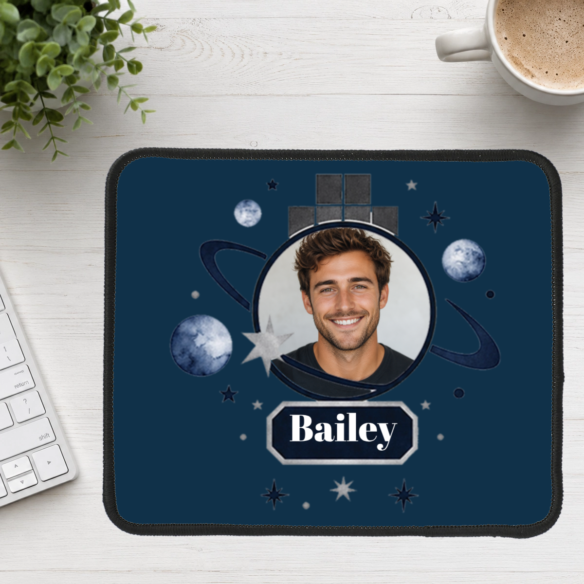 Celestial Grid & Orbit Personalized Mouse Pad
