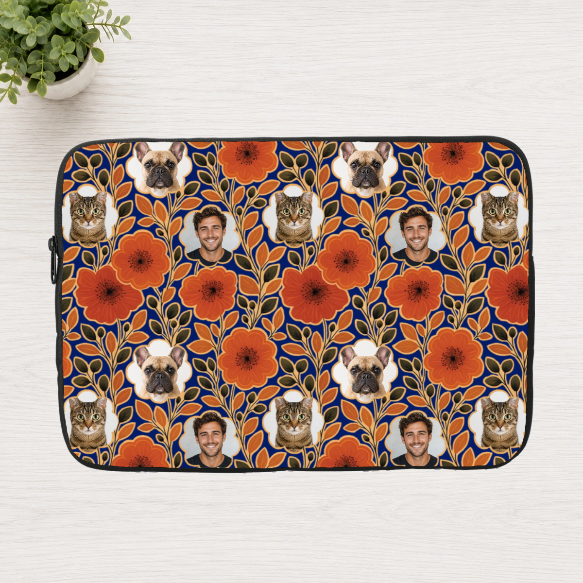 Amber Petal Radiance Personalized Laptop Sleeve