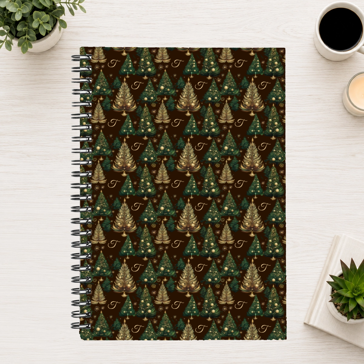 Enchanted Christmas Grove Personalized 6"x8" Spiral Bound Notebook