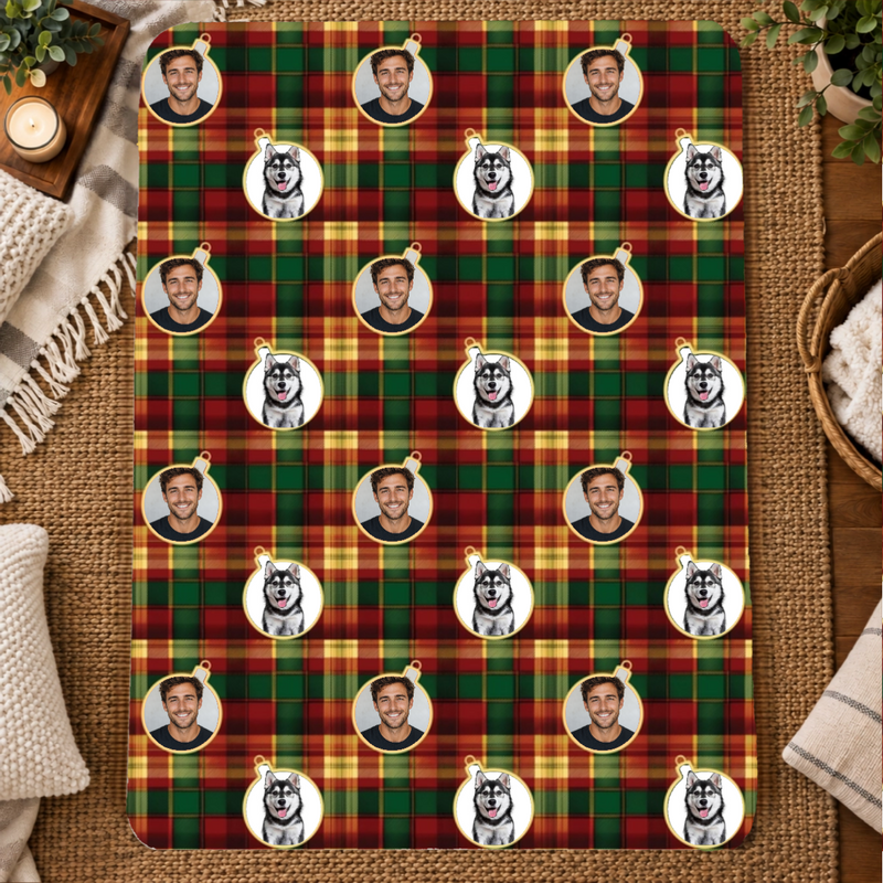 Candlelight Plaid Personalized 60x80 Sherpa Blanket