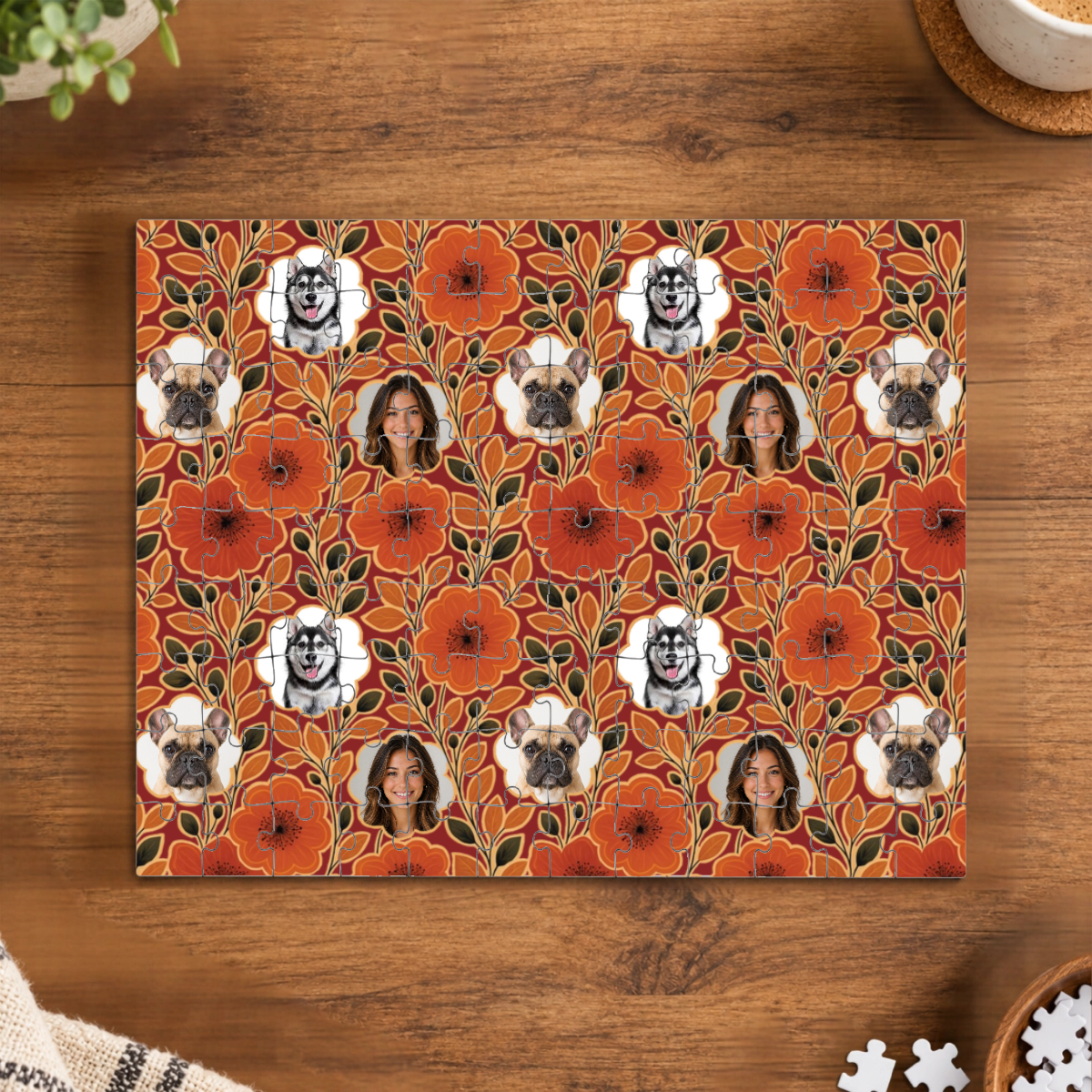 Amber Petal Radiance Personalized Puzzle