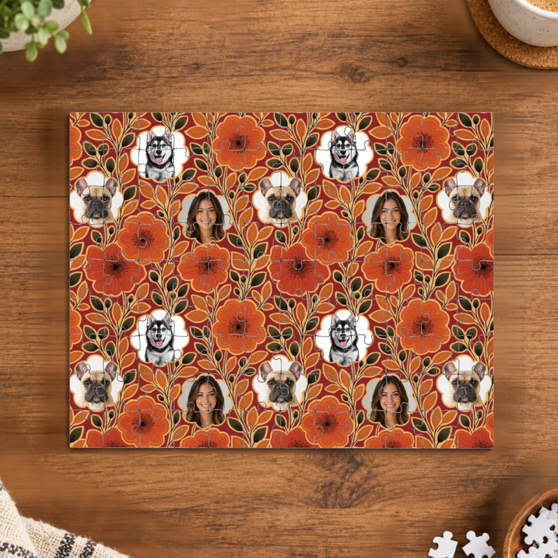 Amber Petal Radiance Personalized Puzzle