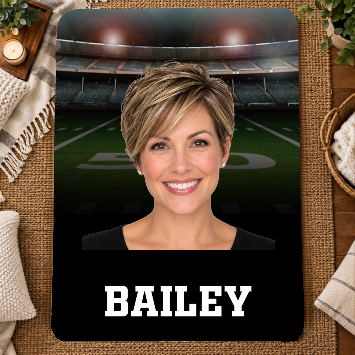 Friday Night Lights Personalized 60x80 Sherpa Blanket