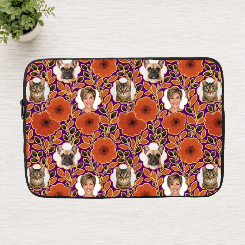 Amber Petal Radiance Personalized Laptop Sleeve