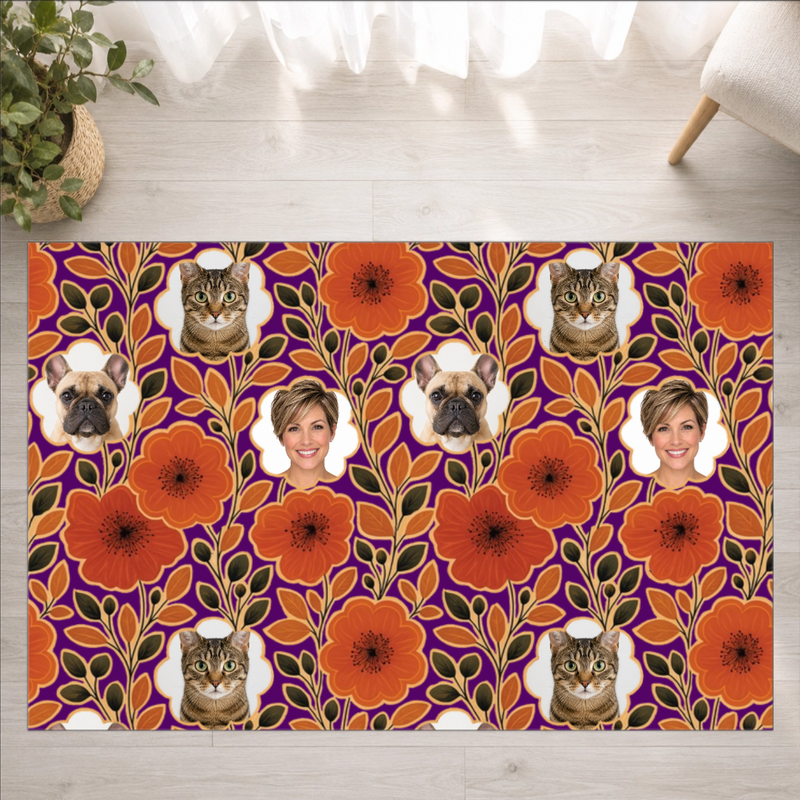 Amber Petal Radiance Personalized Washable Rug